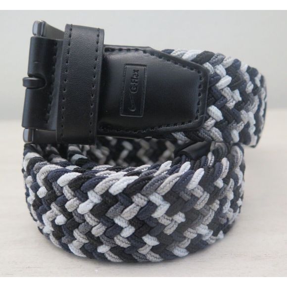 Nike S5045929A Men's Sz M (36-38) Black Multi G Flex Webbed Braided Golf Belt - Picture 2 of 10